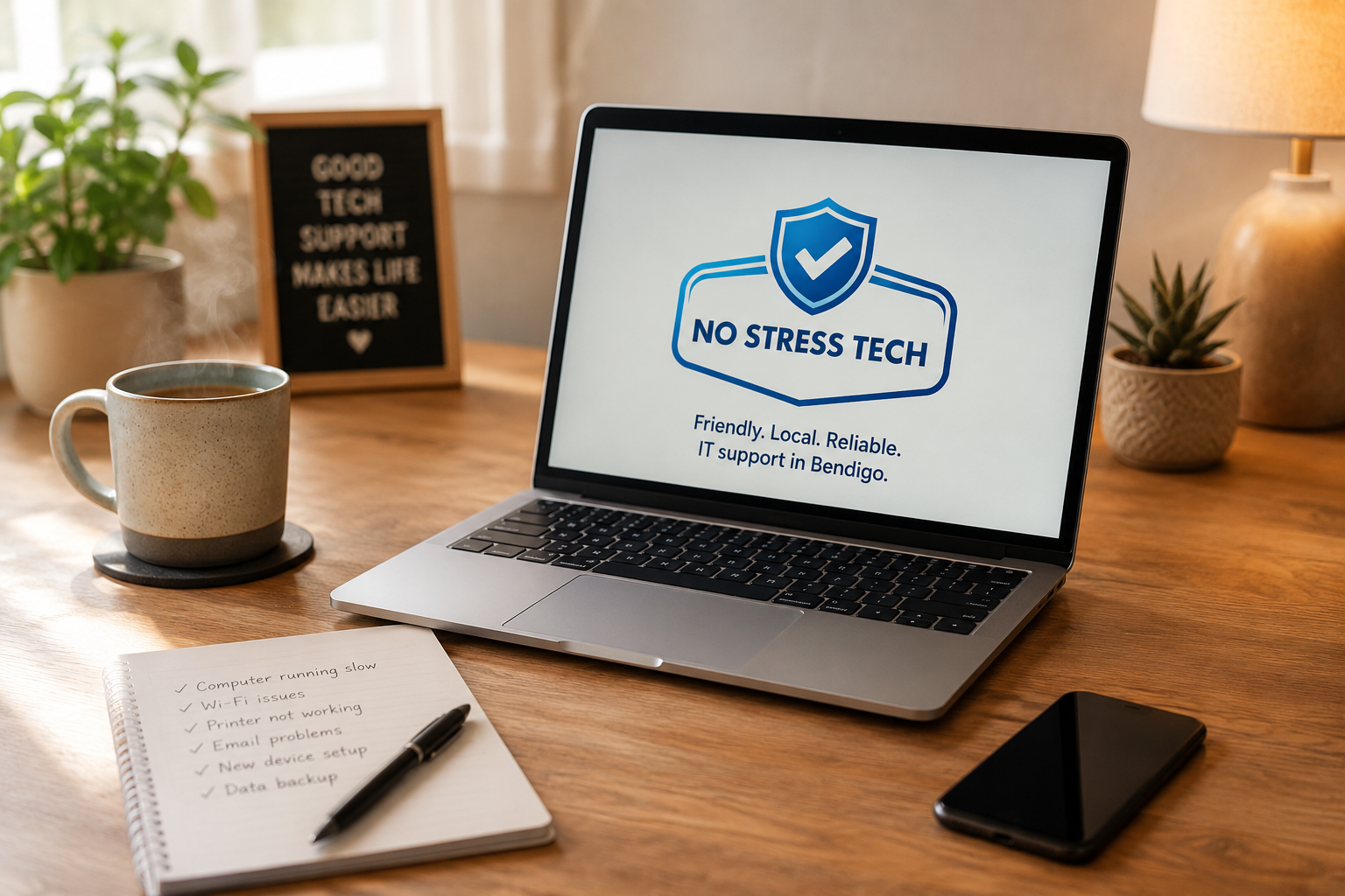nostresstech laptop table phone notebook pen